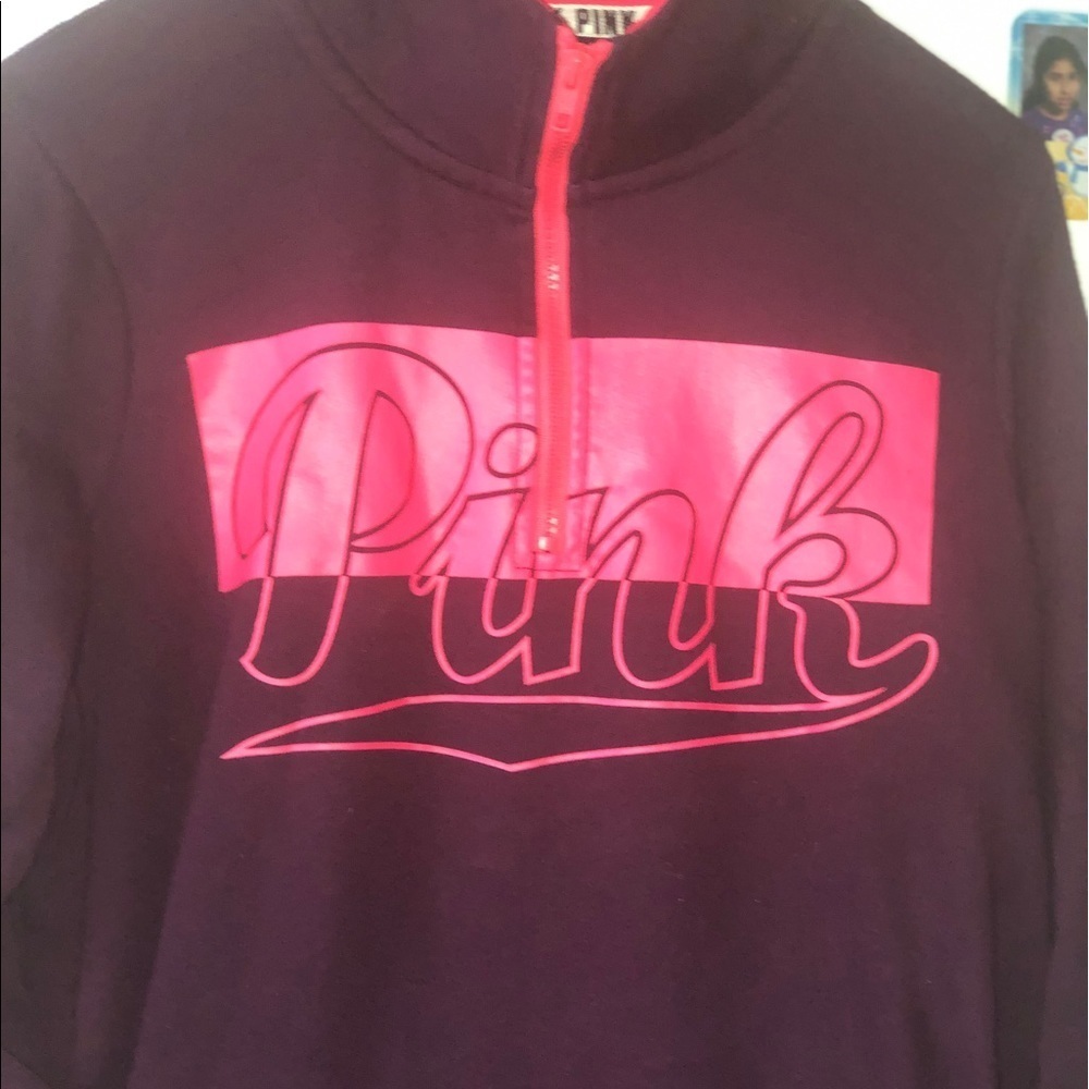 Pink Victoria’s Secret half zip sweatshirt